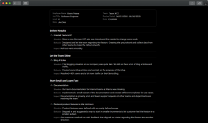 Screenshot showing the preview of the final Self-Review